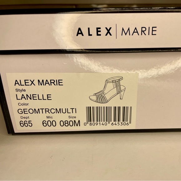 Alex Marie NIB Lanelle multi color t-strap kitten heel sandals - 8M - Picture 8 of 9